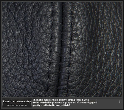 Men's Genuine Leather Baseball Cap Premium Cowhide Autumn/Winter New Style Haining Sourced with Ear Protection for Outdoor Use