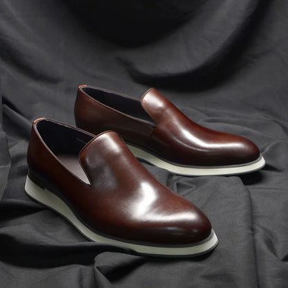 Classic Genuine Leather Loafer Shoes for Men High Quality Luxury Handmade Minimalist Style social Casual Original Man Sneakers