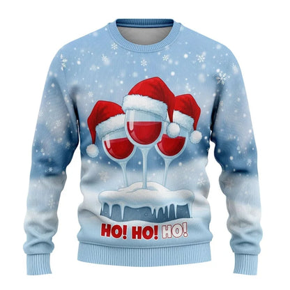 Merry Christmas Wine Ugly Christmas Sweaters For Men Women Wine Bottle Printes Pullover Sweatshirts New In Christmas Jumper