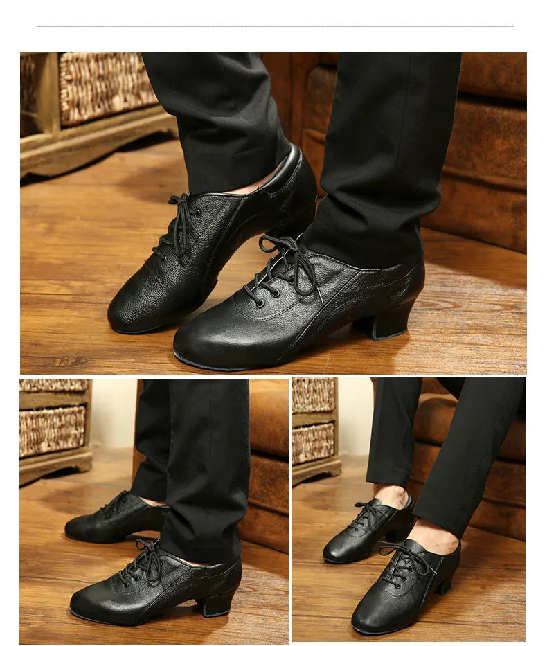 Leather Sports Shoes Perform Latin Dance Shoes For Men Bottom Female Ballroom Dancing Shoes Children Adult Ventilation Sneakers