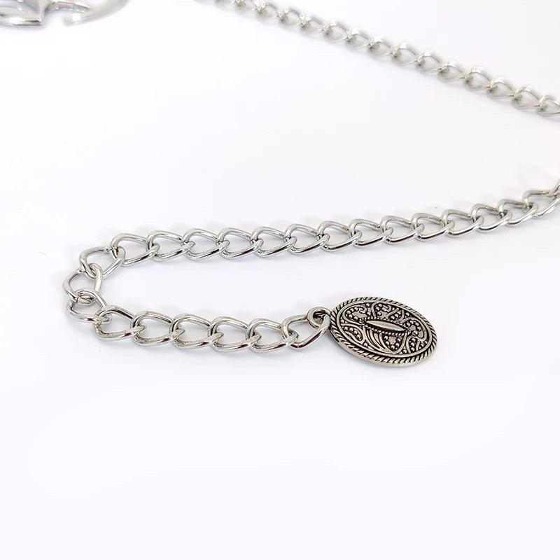 Women's Fashion Accessories Skirt Suit Decoration Belt Waist Chain Metal Belts for Women Cowgirl Western Adjustable Concho Belt