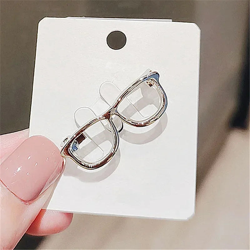 High-end Suit Accessories Buckle Mini Glasses Brooch for Women A Must-Have Accessory Ins Trendy Personality Funny Pin Collar Pin