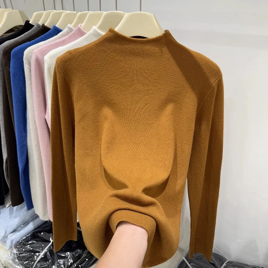 Sweater Women Autumn Winter Fashion Turtleneck Jumpers 2025 Female Long Sleeve Sweater Ladies Solid Knitted Soft Pullovers