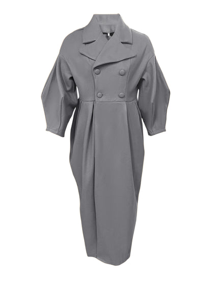 Winter Coat For Women Fashion Solid Loose Lapel Double Breasted Trench Vintage Long Sleeve Jackets Warm Thick Woman New In Coats