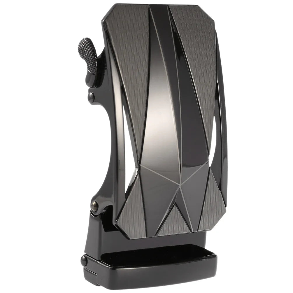 Men's Belt Buckle Accessories Business Ratchet Automatic Alloy Metal Buckle For 3.5cm Width Leather Belt Strap No Holes