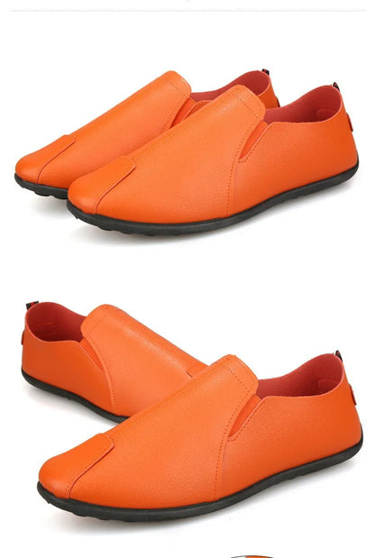 Leather Shoes Men's Shoes 2023 Spring and Autumn Season New Soft Sole Bean Shoes, Casual Shoes, Men's Lazy Shoes, Single Shoes