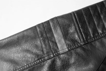 2025 Leather Jackets Men's Autumn Winter Fleece Motorcycle PU Leather Jackets Vintage Casual Stand Collar Windbreaker Slim Coats