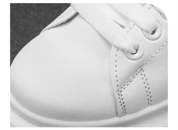 White Leather Men Casual Shoes Platform Outdoor Mens Walking Running Sneakers Breathable Board Shoes Women Tennis Sport Shoes