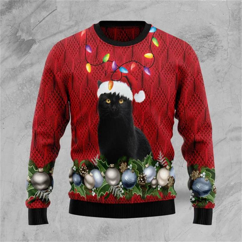 Funny 3D Christmas Swaeter Gift Santa Claus Patterned Ugly Sweater Jerseys And Sweaters Blouses For Men Women Pullover Hoodie