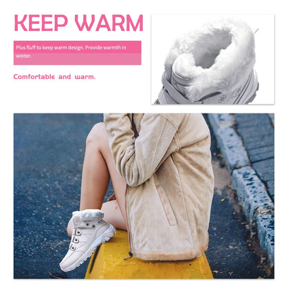 Womens Winter Boots Warm Fur Lined Snow Boots Comfortable Ankle Booties Outdoor Hiking Boots for Women