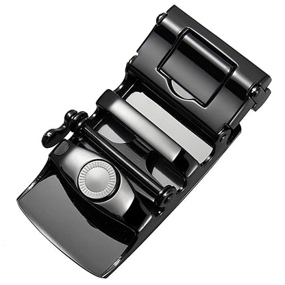 Men's Belt Buckle Accessories Business Ratchet Automatic Alloy Metal Buckle For 3.5cm Width Leather Belt Strap No Holes
