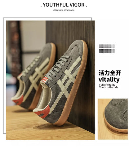 Genuine Leather Men Shoes Flat Casual Fashion Retro Training Shoes Outdoor Comfortable Athletics Sport Shoes Male Sneakers