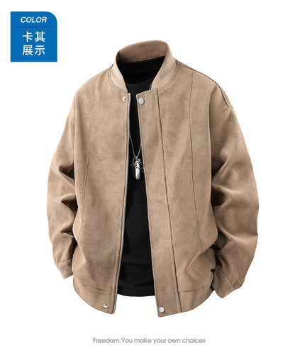 Mens Leather Jacket Suede Coats Waterproof Soft Shell Windbreaker Streetwear Moto Autumn Winter Jacket Men Clothing Mens Jacket