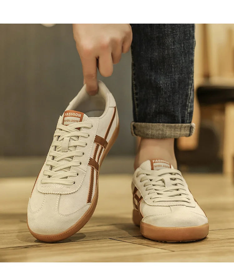 Genuine Leather Men Shoes Flat Casual Fashion Retro Training Shoes Outdoor Comfortable Athletics Sport Shoes Male Sneakers