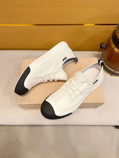 European Men's fashion Genuine leather Sports Lace-up classic Casual shoes sneakers Running shoes