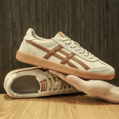 Genuine Leather Men Shoes Flat Casual Fashion Retro Training Shoes Outdoor Comfortable Athletics Sport Shoes Male Sneakers