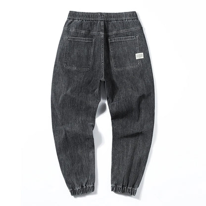 Jeans For Men Loose Fit Joggers Pants Oversize Baggy Pants Harem Wide Leg Elastic Waist Drawstring Male Denim Trousers Tapered