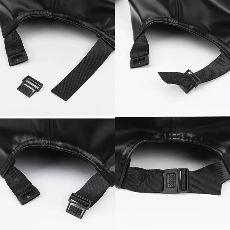 Cosplay Shikinami Asuka Rangure Cat Ear PU Leather Hat Peak EVA Baseball Cap Langley Soryu