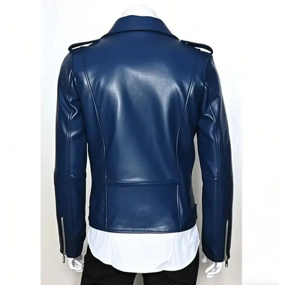 Men's Leather Jacket Fashionable Casual Coat Motorcycle Style Regular Cut Chinese Brand Stock AE New Autumn Winter Collection