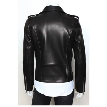 Men's Leather Jacket Fashionable Casual Coat Motorcycle Style Regular Cut Chinese Brand Stock AE New Autumn Winter Collection