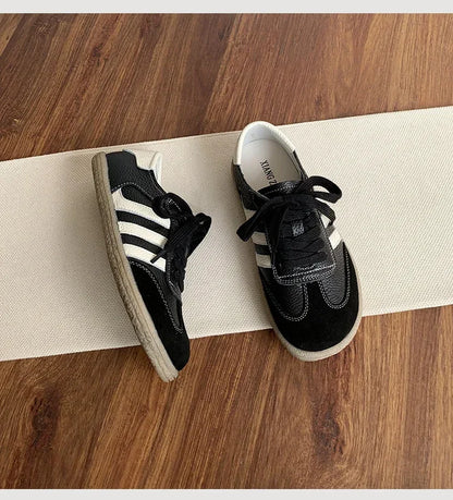 Leather cowhide German training shoes women's college style casual shoes 2025 new soft-soled casual flat-soled sports shoes