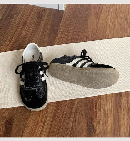 Leather cowhide German training shoes women's college style casual shoes 2025 new soft-soled casual flat-soled sports shoes