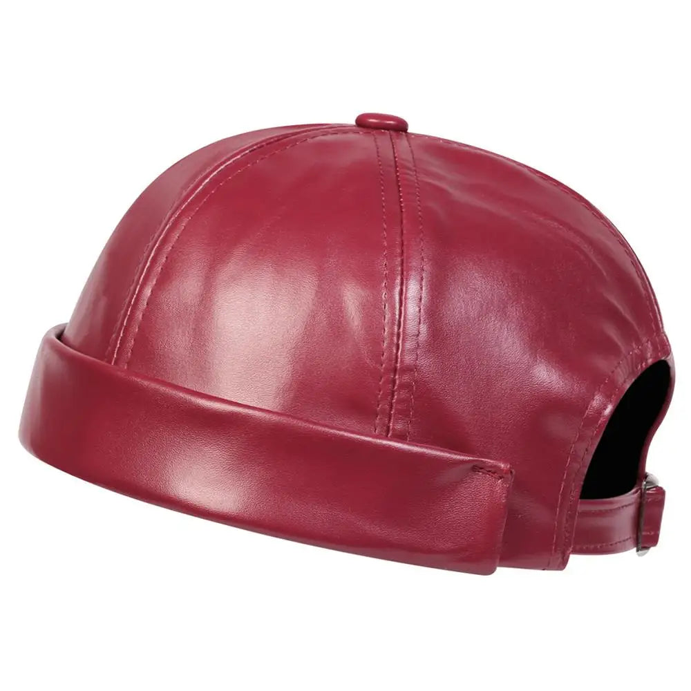 Men Women PU Leather Landlord Caps Retro Autumn Winter Adjustable Melon Skin Hats Hip Hop Hat Painter Cap Fashion Men Street Hat