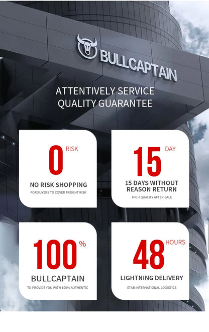 BULLCAPTAIN Genuine Leather Men's Car Keychain Leather Key Case High Quality Men's Butler Key Clip Zipper Two Card Key Case