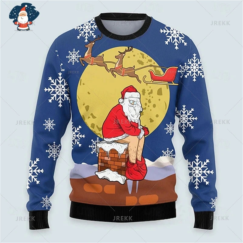 Merry Christmas Sweatshirts Mens Ugly Christmas Sweater Funny Fashion New In Sweaters Women Ugly Sweaters Christmas Jumpers Men