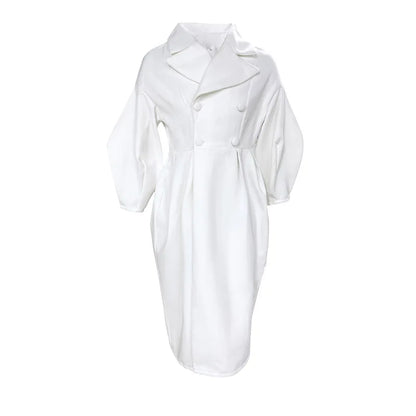 Winter Coat For Women Fashion Solid Loose Lapel Double Breasted Trench Vintage Long Sleeve Jackets Warm Thick Woman New In Coats