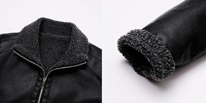 New Men's Leather Jackets Autumn Winter Slim High Quality Motorcycle PU Jacket Man Business Fleece Warm Black Leather Coats