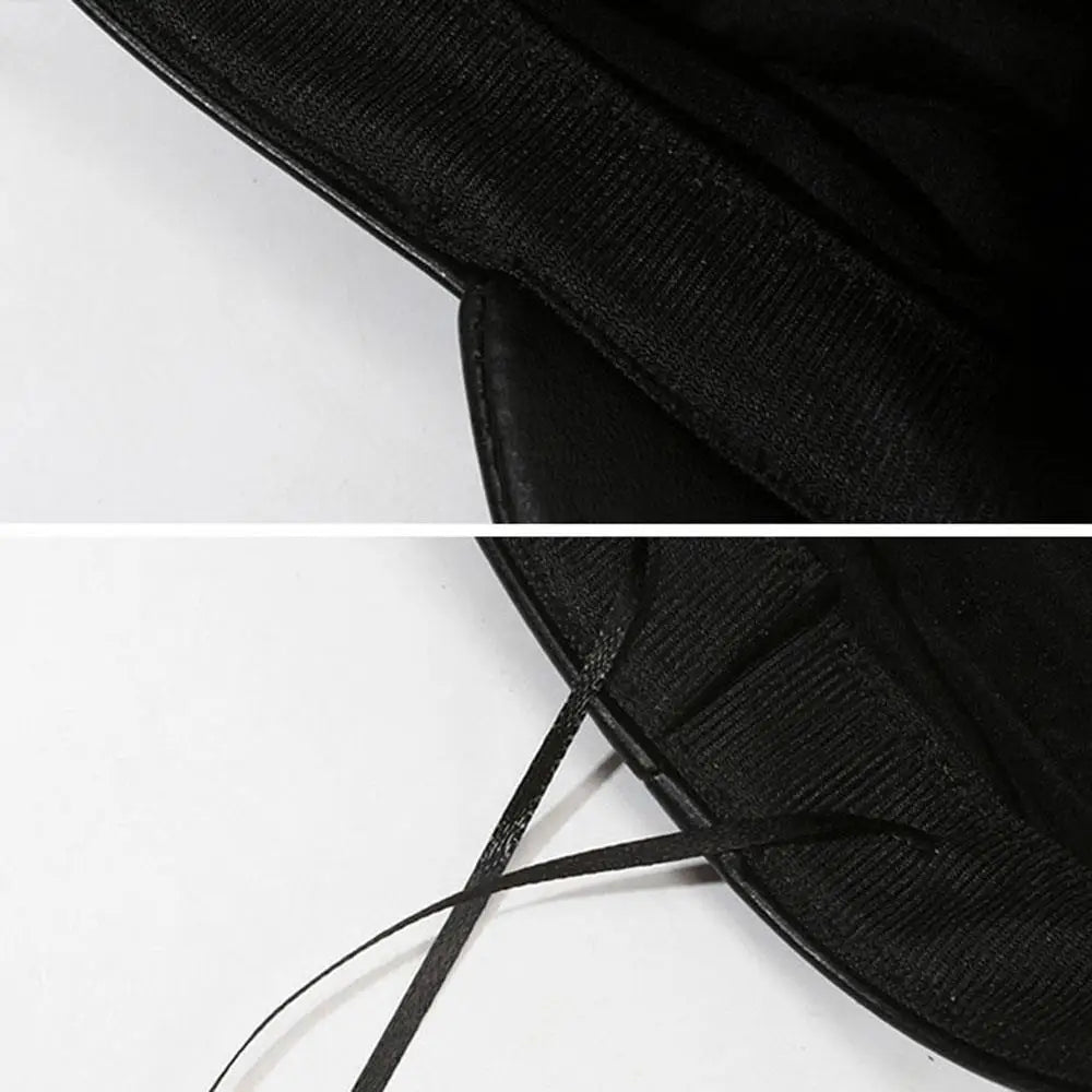 New Women's PU Leather Beret Hat Vintage England Flat Top Newsboy Caps Outdoor Casual Visor Black Artist Fashion Painter Hat