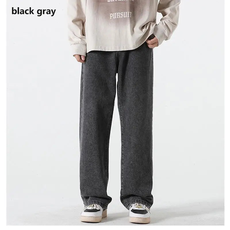Jeans men's spring and summer 2025 new style trend straight versatile casual pants loose wide-leg mopping trousers