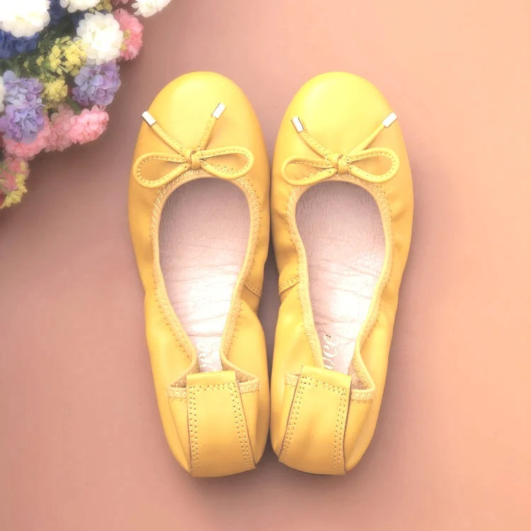 2024 Women Leather Breathable Ladies Comfortable Ballet Flats Driving Shoe Fashion Slip on Shallow Loafers Office Flat Boat Shoe