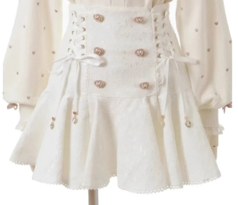 Japanese Sweet Bow Long-sleeve Knitted Pullover Sweater Autumn Winter New Off-shoulder Sexy Lolita Girls Liz Sweater Jumper Top