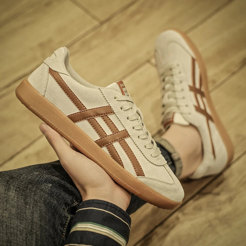 Genuine Leather Men Shoes Flat Casual Fashion Retro Training Shoes Outdoor Comfortable Athletics Sport Shoes Male Sneakers