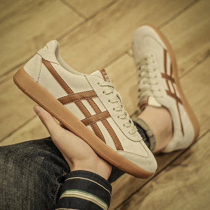 Genuine Leather Men Shoes Flat Casual Fashion Retro Training Shoes Outdoor Comfortable Athletics Sport Shoes Male Sneakers