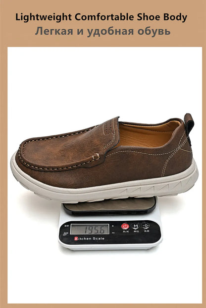 New Leather Men's Loafers Luxury Men Casual Shoes Fashion Lightweight Driving Shoes Breathable Men's Shoes Handmade Flat Shoes
