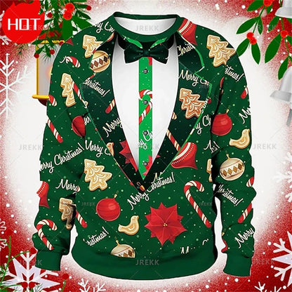 Merry Christmas 3D Printed Sweatshirts Santa Claus Graphic Christmas Sweater Men Fashion Ugly Christmas Sweater New In Sweaters