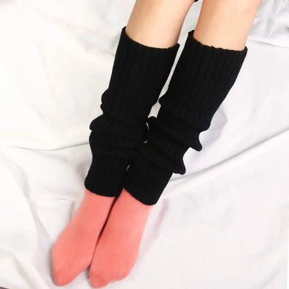 Winter Sweet Lolita Autumn Wool Ball Knitted Leg Warmers Leg Warm Socks Foot Cover Knee Cover