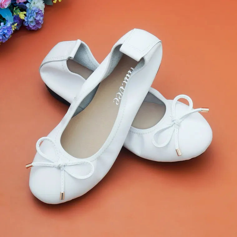 2024 Women Leather Breathable Ladies Comfortable Ballet Flats Driving Shoe Fashion Slip on Shallow Loafers Office Flat Boat Shoe