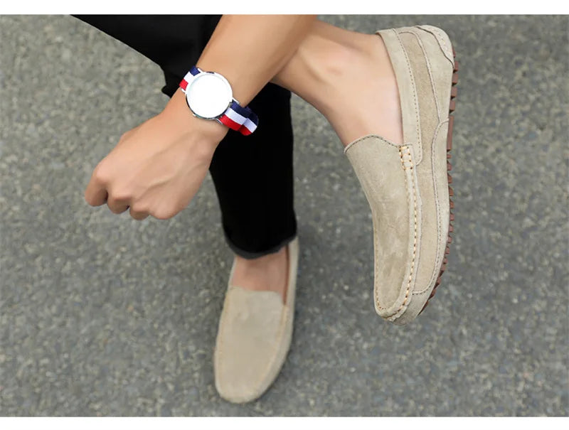 Suede Leather Man Loafers Luxury 2022 Casual Shoes For Men Boat Shoes Handmade Men Slipon Driving Shoes Male Moccasins Zapatos