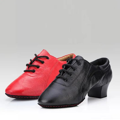 Leather Sports Shoes Perform Latin Dance Shoes For Men Bottom Female Ballroom Dancing Shoes Children Adult Ventilation Sneakers
