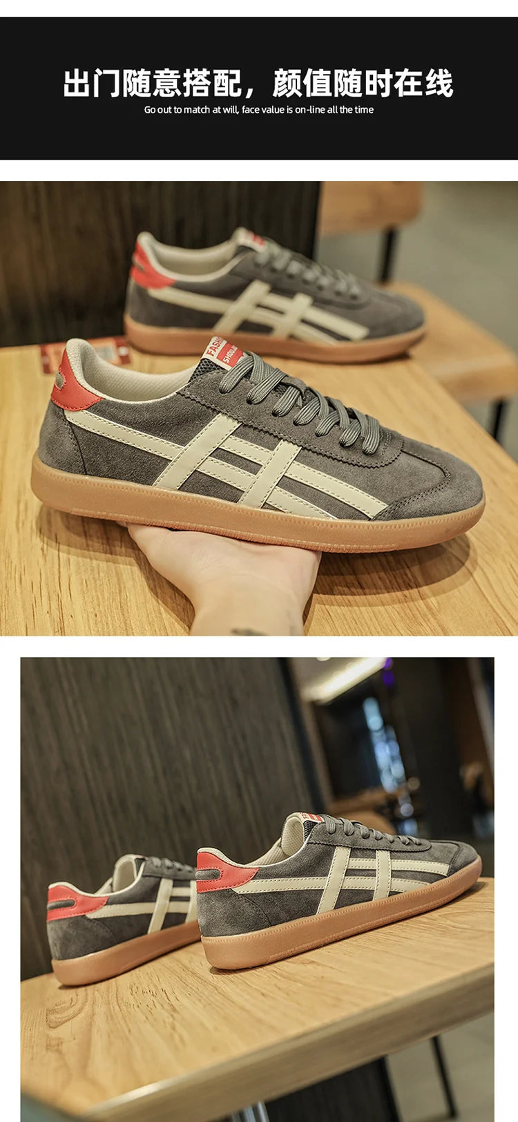 Genuine Leather Men Shoes Flat Casual Fashion Retro Training Shoes Outdoor Comfortable Athletics Sport Shoes Male Sneakers