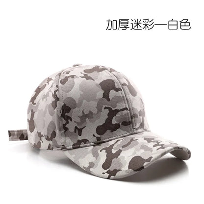 Leather Suede PU Camouflage Baseball Cap Men and Women Autumn Winter Hip Hop Adjustable Outdoor Snapback Hat