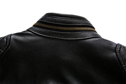 Protective Rider Clothing Natural Cow Leather Jacket Men Motor Biker Coat Mens Motorcycle Genuine Jaqueta