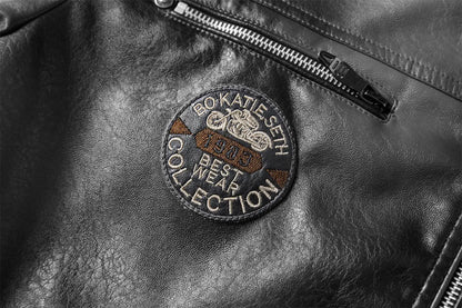 2025 Leather Jackets Men's Autumn Winter Fleece Motorcycle PU Leather Jackets Vintage Casual Stand Collar Windbreaker Slim Coats