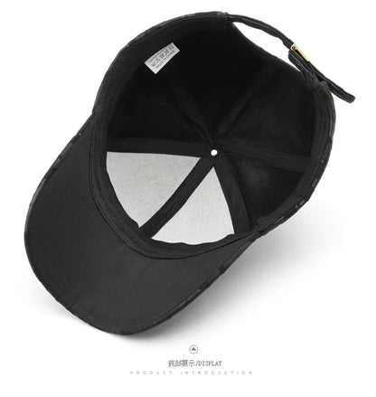 Leather Suede PU Camouflage Baseball Cap Men and Women Autumn Winter Hip Hop Adjustable Outdoor Snapback Hat