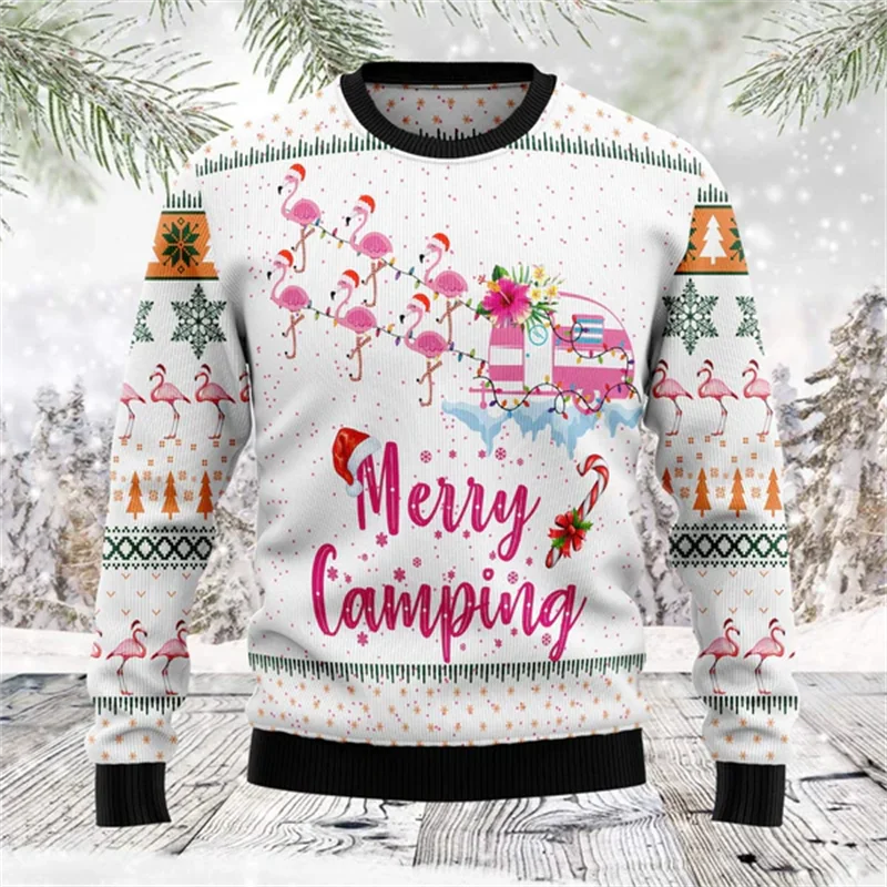 Funny 3D Christmas Swaeter Gift Santa Claus Patterned Ugly Sweater Jerseys And Sweaters Blouses For Men Women Pullover Hoodie