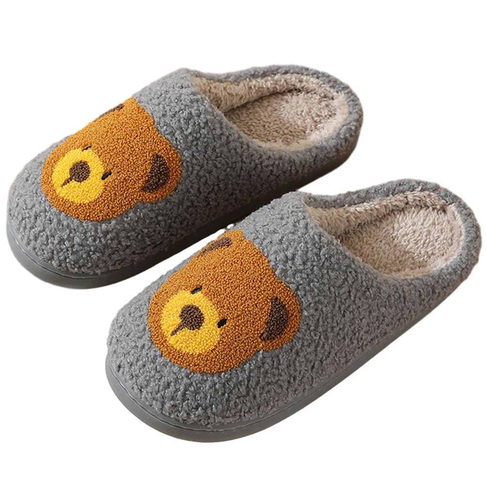 Cute Bear Slippers Fluffy Winter House Shoes Lightweight Women Winter Slippers Bedroom Slippers Cozy Soft Plush Home Slippers